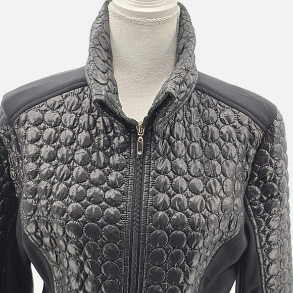 Anatomie Quilted Puffer Zip Front Coat/Long Jacket in Black - Size Small - Picture 2 of 8